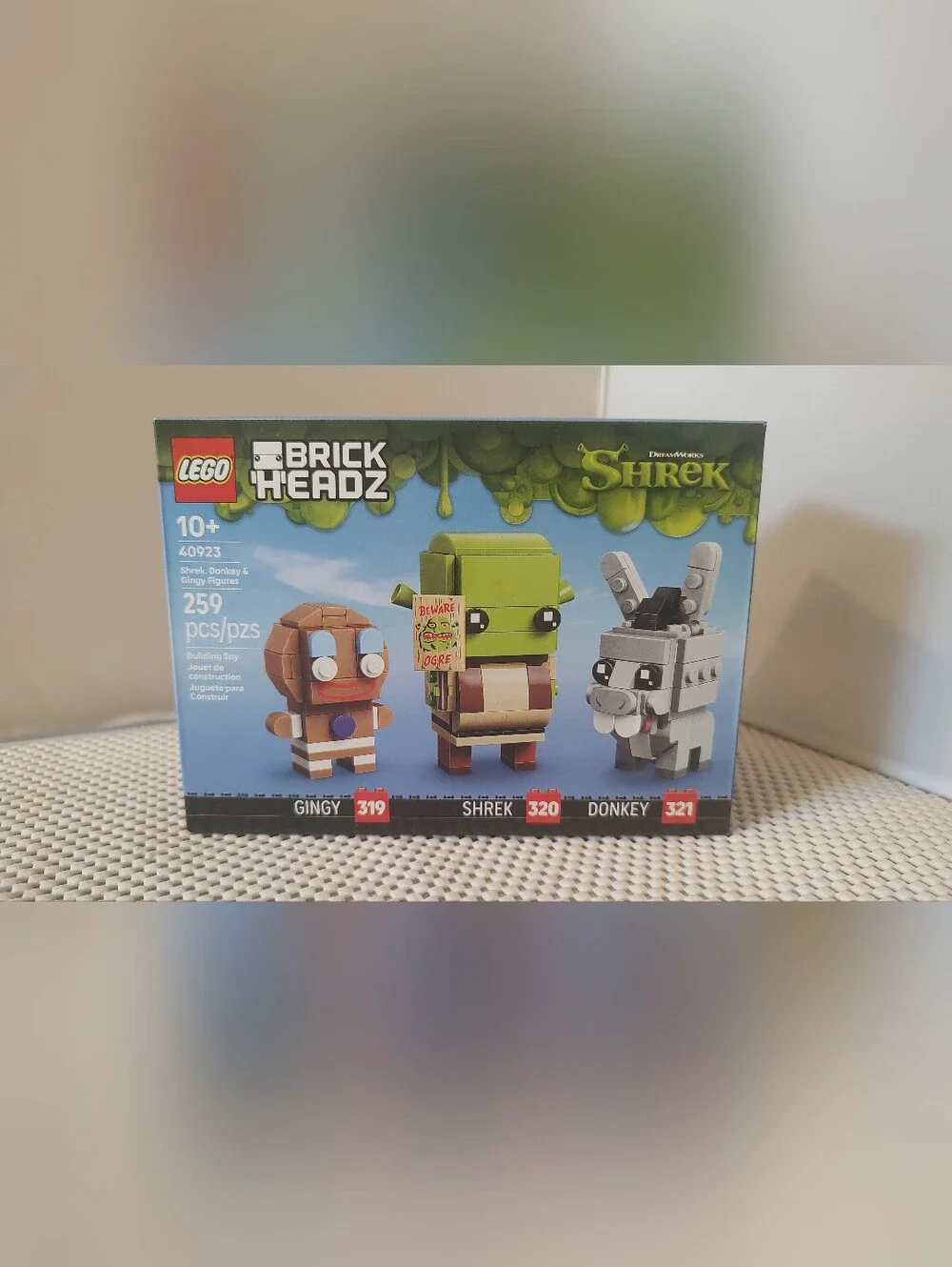 Lego 40923 Shrek, Donkey & Gingy Figures Brick Headz NWT DreamWorks Building Toy